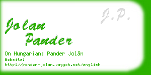 jolan pander business card